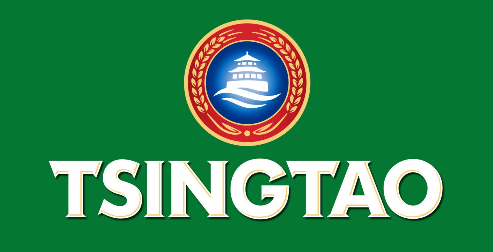 绿底 TSINGTAO 竖版